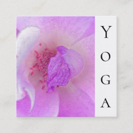 Tarjeta De Visita Cuadrada Yoga floral de Reiki del curador rosado de