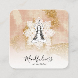 Tarjeta De Visita Cuadrada *~* Yoga Meditación de la Mentalidad Mandala Diosa