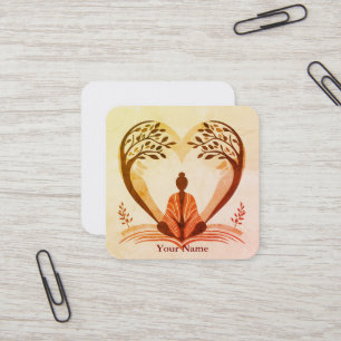 Tarjeta De Visita Cuadrada Yoga Meditación Personalizada Moderna  