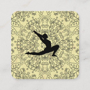 Tarjeta De Visita Cuadrada Yoga Pose Instructor de yoga