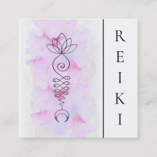 Tarjeta De Visita Cuadrada Yoga Reiki del masaje del curador de la energía d