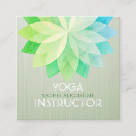 Tarjeta De Visita Cuadrada YOGA Studio Instructor de Meditación colorido Mand