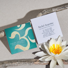Tarjeta De Visita Cuadrada Yoga Studio Meditation Instructor Life Coach OM