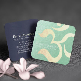 Tarjeta De Visita Cuadrada Yoga Studio Meditation Instructor Life Coach OM