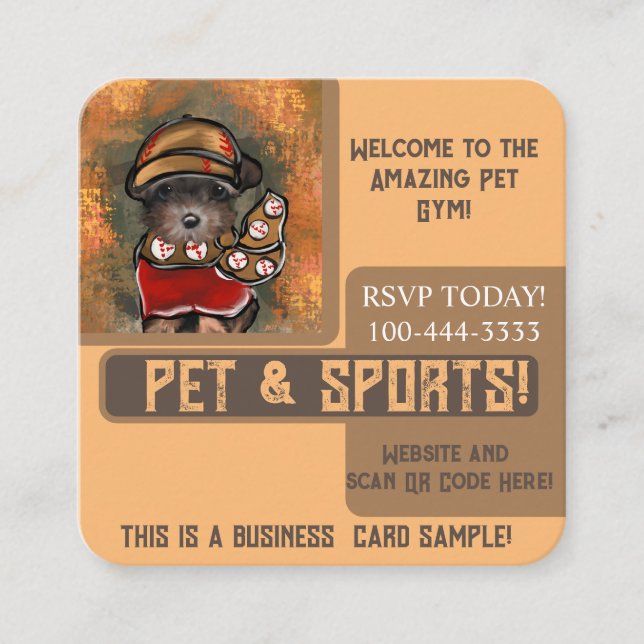 Tarjeta De Visita Cuadrada Yorkie Poo (Anverso)