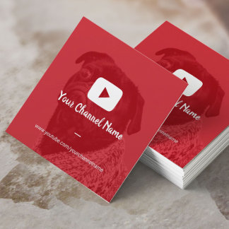Tarjeta De Visita Cuadrada Youtube Personalizado Red Photo Youtuber