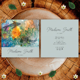 Tarjeta De Visita Cuadrada Zen Oriental Koi Pond Fish Watercolor Life Coach