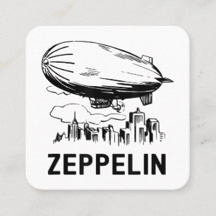 Tarjeta De Visita Cuadrada Zepelín Retro Vintage - Boceto de Dirigible