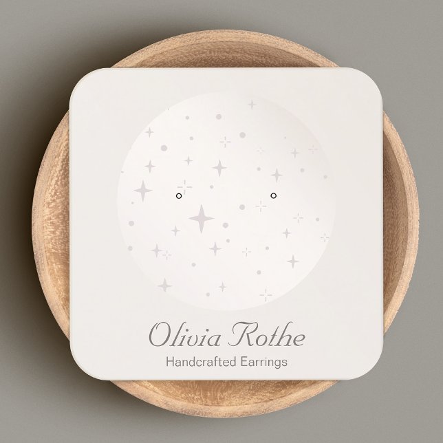 Tarjeta De Visita Cuadrada Zodiac Stars Astrología Earring Display (Subido por el creador)