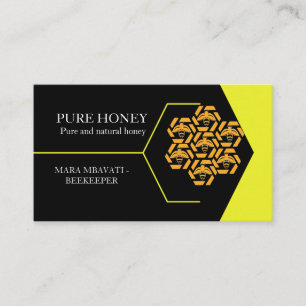 Tarjeta De Visita Cuadrado amarillo de miel de abeja
