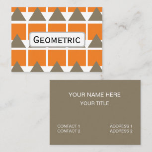 Tarjeta De Visita Cuadrado Triángulo Geométrico Gris Naranja