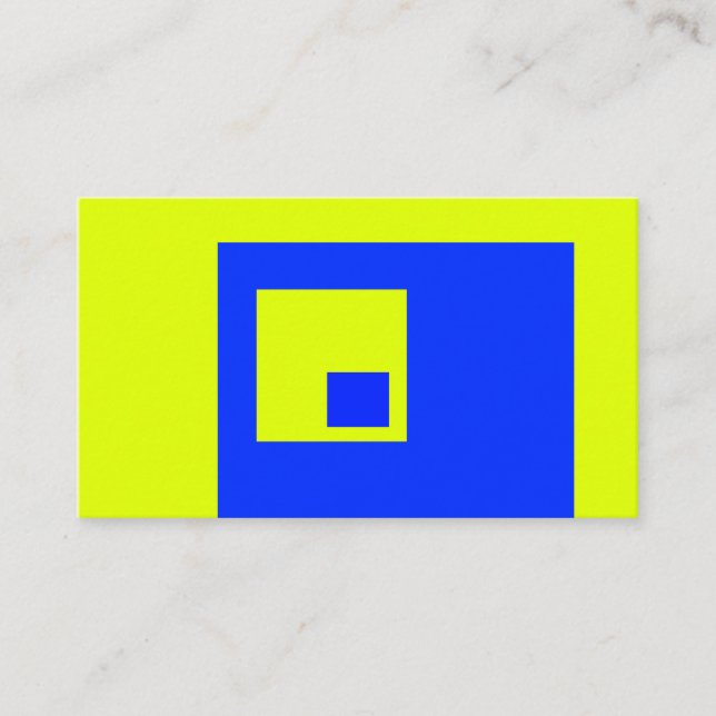 Tarjeta De Visita Cuadrados amarillo y azul (Anverso)
