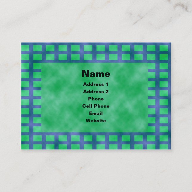 Tarjeta De Visita Cuadrados azules (Anverso)