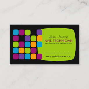 Tarjeta De Visita Cuadrados coloridos e intrépidos