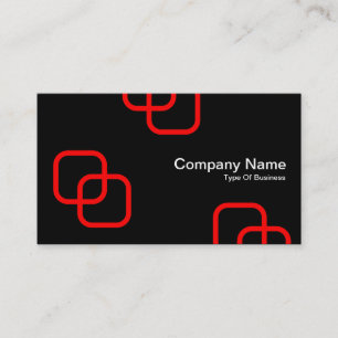 Tarjeta De Visita Cuadrados de interbloqueo - Rojo sobre negro