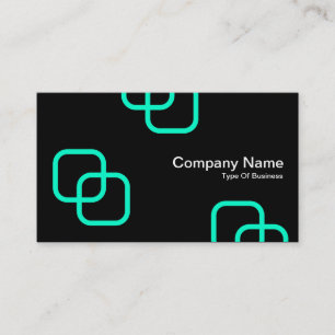 Tarjeta De Visita Cuadrados de interbloqueo - Turquesa en negro