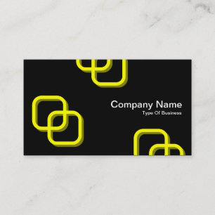 Tarjeta De Visita Cuadrados que entrelazan 3d - amarillo en negro