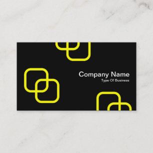 Tarjeta De Visita Cuadrados que entrelazan - amarillo en negro
