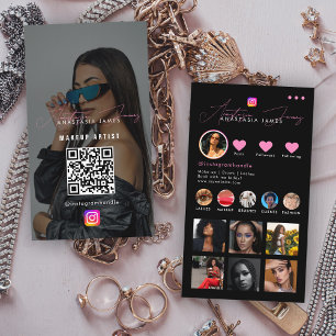 Tarjeta De Visita Cuadrícula de fotos de influencer en redes sociale