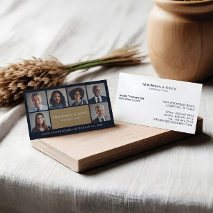 Tarjeta De Visita Cuadrícula de fotos de miembros del equipo empresa