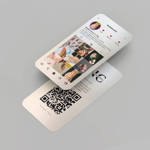 Tarjeta De Visita Cuadrícula de Instagram Gold Silver de artista de 