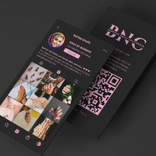 Tarjeta De Visita Cuadrícula estética de belleza tecnológica de nail