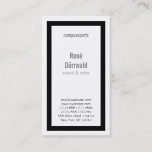 Tarjeta De Visita Cuadrícula negrita negra y blanca