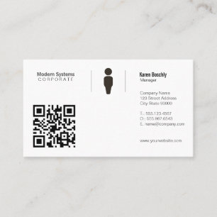 Tarjeta De Visita Cuadrícula simple   Código QR