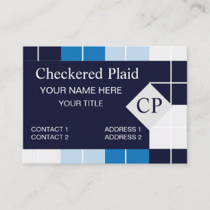 Tarjeta De Visita Cuadro Azul a Cuadros