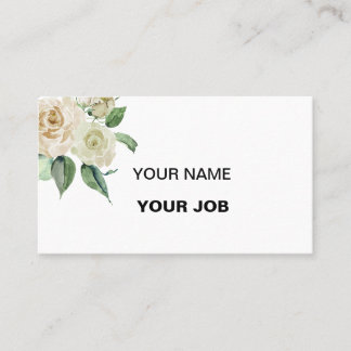 Tarjeta De Visita Cuadro de nombres de rosa blanco