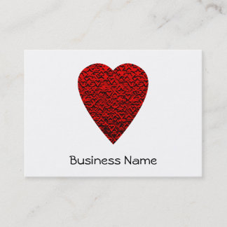 Tarjeta De Visita Cuadro rojo brillante del corazón