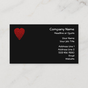 Tarjeta De Visita Cuadro rojo brillante del corazón