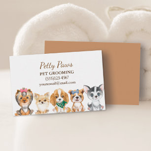 Tarjeta De Visita Cuadros de acuarela Cuadros Mascota Grooming Servi