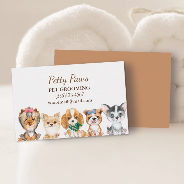 Tarjeta De Visita Cuadros de acuarela Cuadros Mascota Grooming Servi (Subido por el creador)