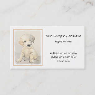 Tarjeta De Visita Cuadros De Cachorro Dorado - Arte Original De Perr
