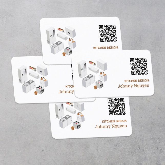 Tarjeta De Visita Cuadros de cocina personalizados QR (Kitchen Cabinets Visiting Cards)