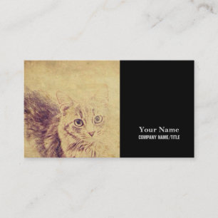 Tarjeta De Visita Cuadros gatos de amor boceto de lápiz grisáceo gat