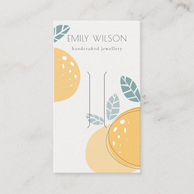 Tarjeta De Visita Cuadros Lemon Abstract Fruity Bold Hair Clip Displ (Anverso)