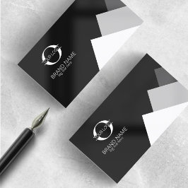 Tarjeta De Visita Cualquier 3 colores geométricos con logotipo blanc
