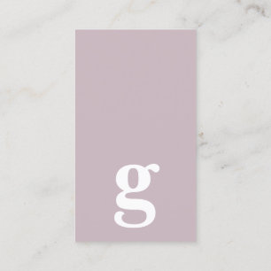 Tarjeta De Visita Cualquier letra, simple mauve de lavanda deluxe