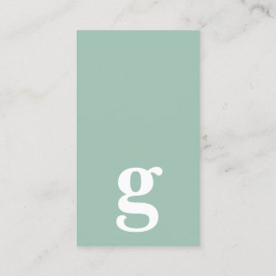 Tarjeta De Visita Cualquier letra, verde simple de agua deluxe