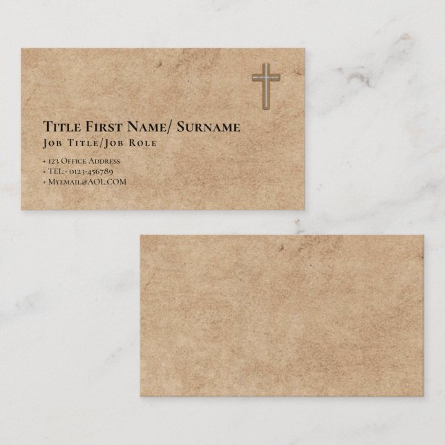 Tarjeta De Visita CUALQUIER sacerdote católico pastor ministro Deaco (Anverso / Reverso)