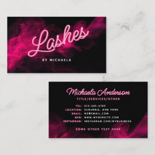 Tarjeta De Visita *CUALQUIER TEXTO* Modern Pink Neon & Smoke Pestaña