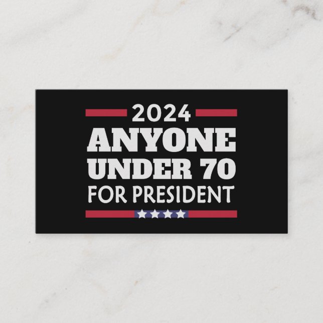 Tarjeta De Visita Cualquiera menor de 70 años para el presidente 202 (Anverso)