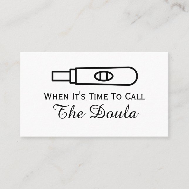 Tarjeta De Visita Cuando es hora de llamar al embarazo de Doula (Anverso)