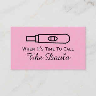 Tarjeta De Visita Cuando es hora de llamar al embarazo rosa de Doula
