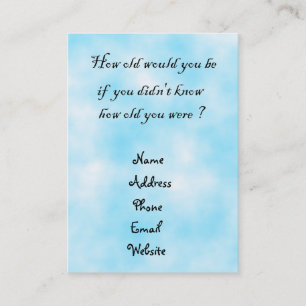 Tarjeta De Visita ¿Cuántos años tendrías?
