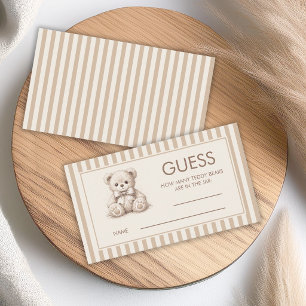Tarjeta De Visita Cuántos Ositos de Peluche con Rayas Marrones Juego