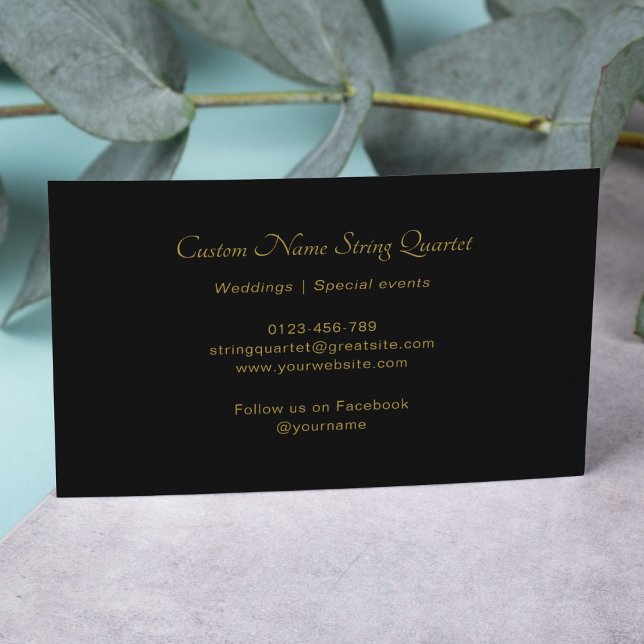 Tarjeta De Visita Cuarteto de cuerdas de músico profesional Black Go (Subido por el creador)