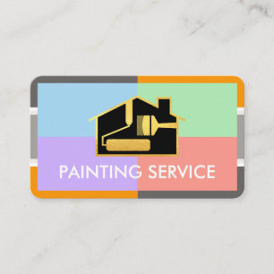 Tarjeta De Visita Cuartos de Pastel en Marco de Pintura Elegante